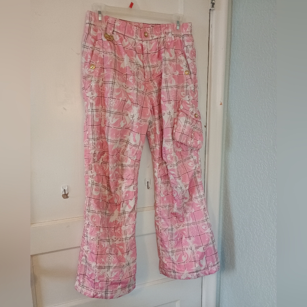 Pink Plaid Ski/Snow Pants